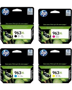 عبوة متعددة من خراطيش الحبر الأصلية عالية الإنتاجية HP 963XL (أسود، سماوي، أرجواني، أصفر) - 3YP35AE