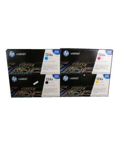 HP 124A Full Set ( Black, Cyan, Yellow, Magenta) Original LaserJet Toner Cartridge