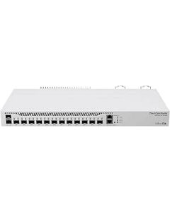 مايكروتيك CCR2004-1G-12S+2XS – جهاز راوتر إيثرنت جيجابت، 1× منفذ جيجابت إيثرنت، 12× منفذ SFP+، 2× منفذ SFP28، ذاكرة RAM بسعة 4 جيجابايت، ذاكرة NAND بسعة 128 ميجابايت، سرعة تصل حتى 3.4 جيجابت/ثانية، نظام RouterOS v7، باللون الأبيض