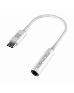 Promate AUXLink-C 1.2m USB-C to 3.5mm Hi-Fi Audio Cable – Premium Nylon-Braided AUX Adapter, Universal Compatibility for Smartphones, Laptops, Tablets & Car Audio – White