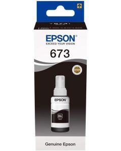 Epson 673 Black Original Ink Bottle for EcoTank Printers L1800, L800, L805, L810, L850 | T6731