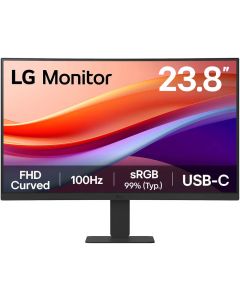LG Curved Monitor 24U421A 24 inch FHD VA Display 1920 x 1080 100Hz Refresh Rate 5ms Response Time 1500R Curvature, Flicker Safe, Black Stabilizer, Dynamic Action Sync, Black