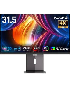 شاشة ألعاب كوروي مقاس 32 بوصة S3241XO 4K UHD QD-OLED 3840 × 2160 معدل تحديث 240 هرتز 0.03 مللي ثانية (GtG) وقت استجابة تقنية AMD FreeSync Premium، أسود