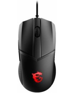 ماوس ألعاب سلكي خفيف الوزن MSI Clutch GM41 V2 بدقة 16000 نقطة في البوصة ومستشعر بصري ووقت استجابة 1 مللي ثانية و6 أزرار و60 مليون نقرة ومفاتيح OMRON RGB Mystic Light، 65 جرامًا
