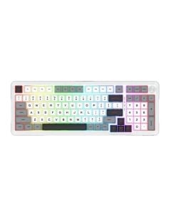 لوحة مفاتيح ميكانيكية لاسلكية Redragon K688WGL-RGB-PRO مزودة بحشية 98 مفتاحًا - USB-C ثلاثي الوضع / 2.4 جيجاهرتز / بلوتوث، خاصية التبديل السريع، مقبض دوار، ملف تعريف MDA RGB