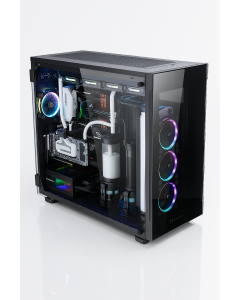 Thermaltake View 91 XL‑ATX Super‑Tower Case – Tempered Glass & 4 Riing Plus 140 mm RGB Fans, Vertical GPU, USB‑C, LCS‑Ready