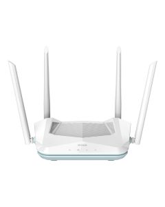D-Link Eagle Pro AI AX1500 Smart Router AI Based Mesh, Wi-Fi 6, Traffic Optimisers, Up to 1201Mbps (5GHz) / 300Mbps (2.4GHz) Speeds, WPA3 Wireless Security,White