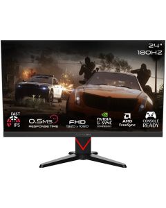 شاشة ألعاب GAMEON Marksman Series مقاس 24 بوصة FHD سريعة IPS 1920 × 1080 معدل تحديث 180 هرتز 0.5 مللي ثانية وقت استجابة MPRT إضاءة RGB HDMI 2.1 أسود