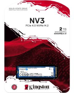 Kingston NV3 2TB M.2 2280 NVMe PCIe 4.0 SSD - سرعة قراءة 6000 ميجابايت/ثانية، سرعة كتابة 5000 ميجابايت/ثانية، SNV3S/2000G