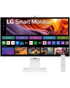 شاشة ذكية من إل جي 32 بوصة 4K UHD IPS Display 32U850SA-W 3840 x 2160 معدل تحديث 60 هرتز 5 مللي ثانية (GtG) وقت استجابة كاميرا مدمجة، HDR10، حماية من الوميض، سطوع تلقائي، webOS، أبيض
