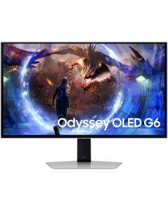 SAMSUNG Odyssey OLED G6 G60SD Gaming Monitor, 27 inch QHD OLED Display 2560 x 1440 360Hz Refresh Rate 0.03ms Response Time AMD FreeSync Premium Pro Technology, Silver
