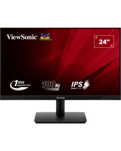 شاشة فيوسونيك VA240-H FHD IPS مقاس 24 بوصة، دقة 1920 × 1080، معدل تحديث 100 هرتز، وقت استجابة 1 مللي ثانية (MPRT)، دعم ألوان 16.7 مليون، مضاد للتوهج، طلاء صلب 3H، لون أسود
