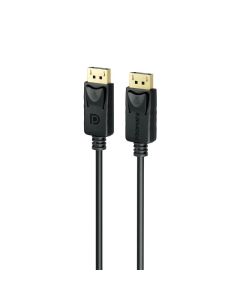 كابل Promate DPLink-300 DisplayPort 1.4 بطول 3 أمتار - دقة 8K، 60 هرتز، عرض نطاق ترددي 32.4 جيجابت في الثانية، قفل مشبك آمن، HDR ديناميكي، دعم ثلاثي الأبعاد - أسود