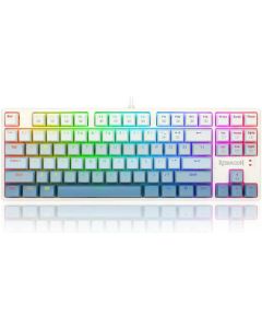 Redragon K645W-GP-RGB Tenkeyless Mechanical Gaming Keyboard – 87 Keys, Custom Blue Switches, RGB Backlighting with 18 Modes, N-Key Rollover, Splash-Proof Design, and Ergonomic Typing Angle