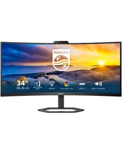 Philips 5000 Series Monitor WQHD 34 inch VA Display 3440 x 1440 100Hz Refresh Rate 1ms Response Time Mega Infinity DCR Black 