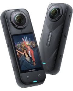كاميرا أكشن Insta360 X5 بعدسة فتحة F2.0 وطول بؤري 6 مم، فيديو 360° بدقة 8K30fps مع مستشعرين 1/1.28"، تثبيت FlowState وقفل أفق 360°.