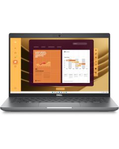 ديل لابتوب Latitude 5450 بمعالج Intel Core Ultra U7-155U، ذاكرة عشوائية 16 جيجابايت DDR5، تخزين 256 جيجابايت SSD، رسومات Intel، شاشة 14 بوصة FHD بسطوع 400 NITS، نظام التشغيل Windows 11 Pro، اللون رمادي تيتانيوم، لوحة مفاتيح بإضاءة خلفية، اللغة الإنجليزية.