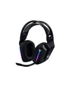 سماعة الألعاب اللاسلكية Logitech G733 Lightspeed RGB - مشغلات Pro-G مقاس 40 مم، وسماعات DTS Headphone:X 2.0، وميكروفون Boom قابل للفصل، وعمر بطارية طويل - أسود