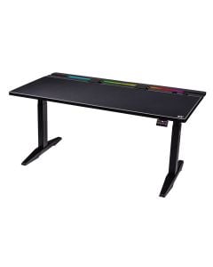 مكتب الألعاب الكهربائي Thermaltake G700 RGB مقاس 160 × 88.7 سم مع محركين للرفع، ولوحة ماوس كاملة السطح، وشريط إضاءة RGB باللون الأسود