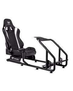 Thermaltake GR300 Racing Simulator Cockpit, Black, Reinforced Steel & Aluminum, Adjustable PVC Racing Seat, 100kg Load, Cable Management