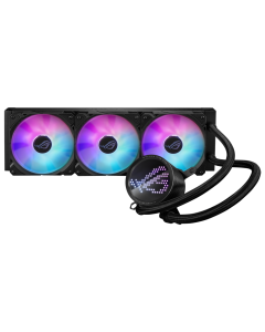 مبرد سائل ASUS ROG RYUO III 360 ARGB مع مبرد 360 مم مع 3 مراوح مقاس 120 مم وإضاءة Anime Matrix LED ومضخة Aura Sync RGB من الجيل الثامن من Asetek