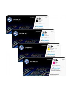 مجموعة كاملة من خراطيش الحبر الليزري الأصلية HP 212A (أسود، أزرق سماوي، أصفر، ماجينتا)