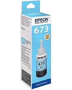 Epson 673 Light Cyan Original Ink Bottle for EcoTank Printers L1800, L800, L805, L810, L850 | T6735