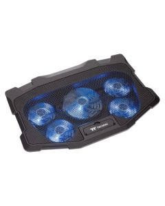 Thermaltake Massive 12 Max Notebook Cooler, 1x120mm & 4x80mm Blue LED Fans, 2-Stage Riser, Supports 10"-17" Laptops, Dual USB 3.0 Ports, Fan Speed Control, Black