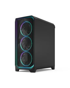 Fractal Design Meshify 3 Ambience Pro RGB Mid-Tower Case, Black, Tempered Glass Light Tint, E-ATX Support, 3×140mm ARGB Fans, 360mm Radiator, FD-C-MES3A-03