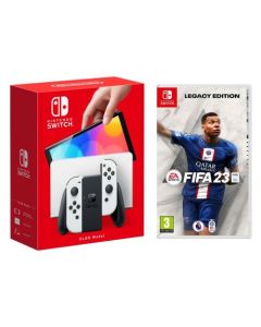 Nintendo Switch OLED Console Black & White Joy Con + Fifa 2023