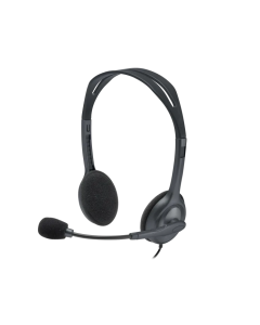 سماعة الرأس Logitech H111 ستيريو - ميكروفون مضاد للضوضاء، ومقبس 3.5 ملم، وعصابة رأس قابلة للتعديل