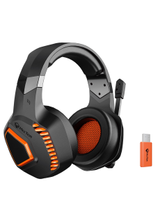 Meetion BTH014 Tri-Mode Wireless Gaming Headset, 50mm Drivers, 2.4G Wireless, Bluetooth 5.3, Wired, 1000mAh Battery (Up to 50H), Rotatable Noise-Canceling Microphone, Lightweight Soft Leather Earmuffs