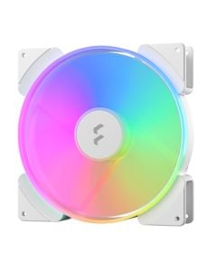 مروحة Fractal Design Prisma AL-18 180 مم ARGB PWM بيضاء - تبريد عالي تدفق الهواء، RGB قابل للعنونة، محمل بندقية صامت - FD-FAN-PRI-AL18-PWM-WT