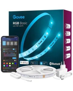 شريط إضاءة LED Govee LED بطول 5 أمتار H615A3A3 – شريط إضاءة LED ذكي بتقنية Wi-Fi RGB مع Alexa ومساعد Google والتحكم في التطبيقات ومزامنة الموسيقى