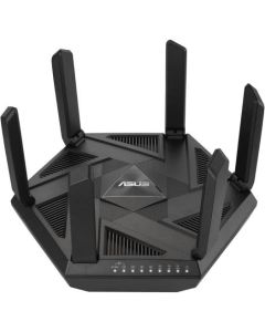 ASUS AXE7800 Tri-band WiFi 6E Router with New 6GHz Band, Enhanced Network Security, AiProtection Pro, ASUS Safe Browsing, and Sharable Secure VPN via Instant Guard.