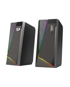 مكبر صوت ستيريو للألعاب Redragon GS520 Anvil RGB 2.0، أسود، مزود بمنفذ USB مع إضاءة RGB ديناميكية وصوت جهير معزز وعناصر تحكم سهلة