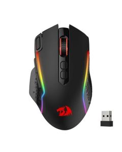 Redragon M810RGB-PRO Wireless Gaming Mouse, Dual-Mode, 10000 DPI, 8 Programmable Buttons, Rapid Fire Key, 45-Hour Battery, RGB Backlit , Black