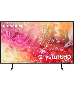 سامسونج تلفزيون ذكي كريستال UHD مقاس 50 بوصة بدقة 4K، مزود بتقنية HDR وPurColour ونظام التشغيل Tizen وتقنية Q-Symphony، باللون الأسود