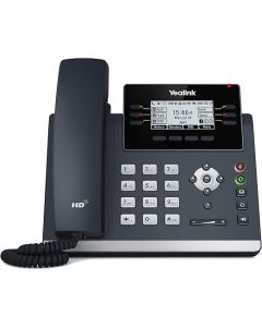 هاتف Yealink SIP-T42U IP – مزود بخاصية PoE، وتقنية Optima HD Voice، مع شاشة LCD خلفية بحجم 2.7 بوصة (192×64)، باللون الأسود