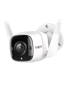 كاميرا TP-Link Tapo C310 الخارجية بدقة FHD 3 ميجابكسل، تصميم مقاوم للعوامل الجوية، رؤية ليلية، صوت ثنائي الاتجاه، كشف الحركة، صفارة إنذار تلقائية، واتصال Wi-Fi/RJ45.