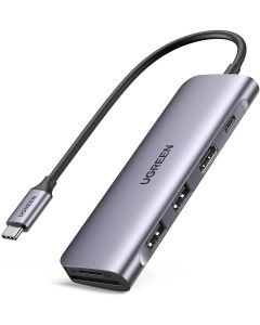 UGREEN USB-C Hub 2xUSB3.0 HDMI TF/SD with 5Gbps 4K PD Power Supply GREY