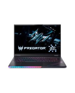 كمبيوتر محمول للألعاب Acer Predator Helios 18 AI بمعالج Intel Core Ultra 9 275HX، ذاكرة RAM بسعة 32GB من نوع DDR5، تخزين SSD بسعة 1TB، بطاقة رسومات NVIDIA RTX 5090 بسعة 24GB، شاشة 18 بوصة WQXGA بمعدل تحديث 250Hz، لوحة مفاتيح إنجليزية، باللون أسود، ونظام ا