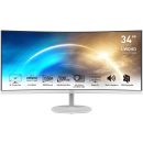 MSI PRO Curved Monitor Business & Productivity 34 inch MP341CQW UWQHD VA Display 3440 x 1440 100Hz Refresh Rate 1ms (MPRT) Response Time 1500R Curvature, 1.07b Color Support, White