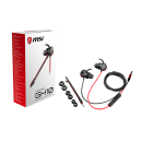 MSI Immerse GH10 In-Ear Gaming Headset, 13.5mm Neodymium Drivers, Detachable Microphone, 3.5mm Jack, In-Line Remote, Tangle-Free Cable, Includes 3 Ear Tip Sizes, Black/Red