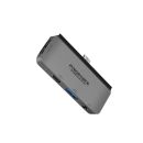 Promate USB-C Hub, 4-in-1 Multi-Media Type-C Adapter with 100W USB-C Power Delivery Port, High-Definition 4K Display, USB 3.0 Port and 3.5mm AUX Port for MacBook Pro/Air, iOS, Windows, PadHub-Pro