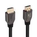 Promate ProLink8K-200 HDMI 2.1 Cable – 8K, 60 Hz / 4K,120 Hz, 48 Gbps Ultra-High Speed, Dynamic HDR, eARC, Gold-Plated Connectors, Nylon-Braided 2 m Cord – Black