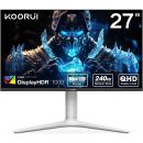 KOORUI Gaming Monitor 27 inch GN10 WQHD 2560 x 1440 Refresh Rate 240Hz response time 1 ms Mini-LED Display HDR 1000, Tilt Pivot Swivel Height Adjustable DP HDMI White Grey