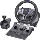 PXN V9 GEN2 Racing Wheel, 270° & 900° Rotation Angles, Hall Effect Pedals, RGB Light Strips, Adaptive Vibration & Dual Motor Force Feedback, PC, PS4, Xbox & Nintendo Switch, Black
