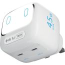 Powerology Lumix PD 45W GaN AI Power Charger Dual USB-C Output Voice-Controlled Lights