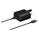 Samsung USB-C Travel Adapter 25W Fast Charger with Charging Cable Type-C 1m- Black